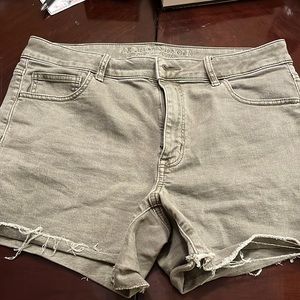 American Eagle Hi-Rise shortie Jean shorts.